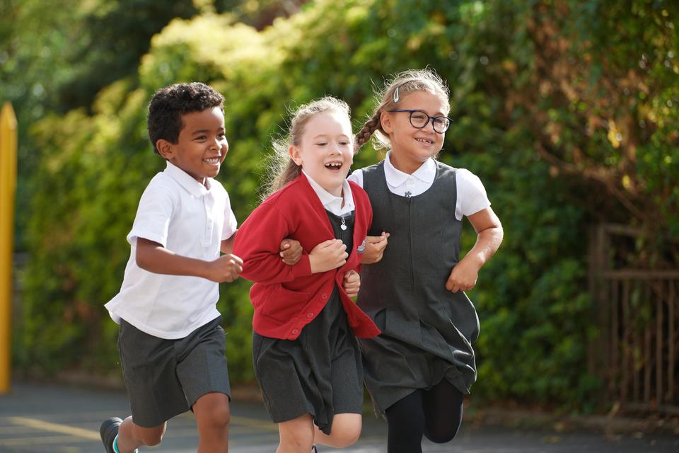 Pupils running in the playground